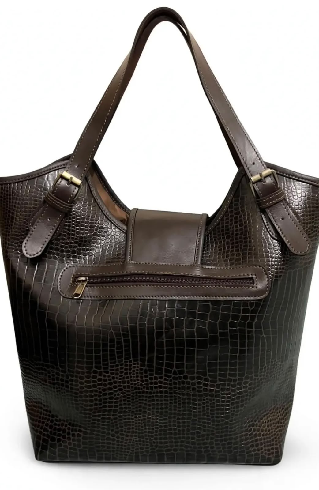 Women’s Crocodile Embossed Leather Tote Handbag