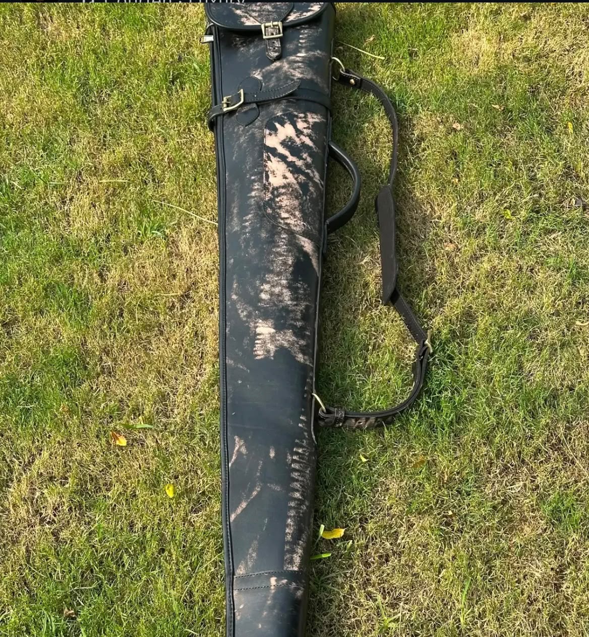Camouflage Leather Gun Slip & Cartridge Bag Set – Hunting Shooting Accessories
